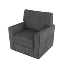 360° Swivel Accent Barrel Armchair With Side Pockets, Compact Design