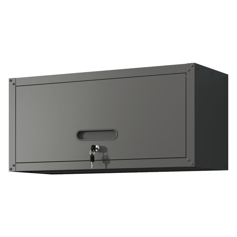 Heavy Duty, Metal Wall Mounted Tool Storage Cabinet Steel Metal Garage Storage Cabinet - Black / Gray