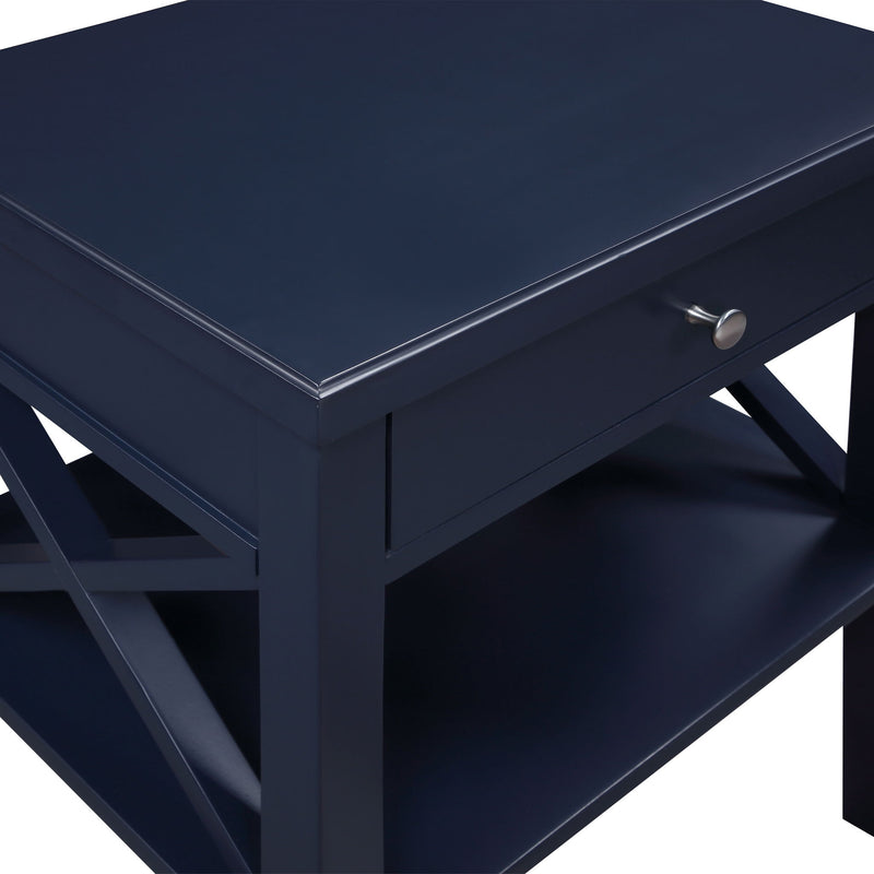 Madison - Nightstand With Open Shelf And Drawer And Decorative Side Panels