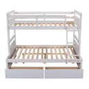 Twin over Full Bunk Bed with Storage - White(OLD SKU :LP000022AAK)