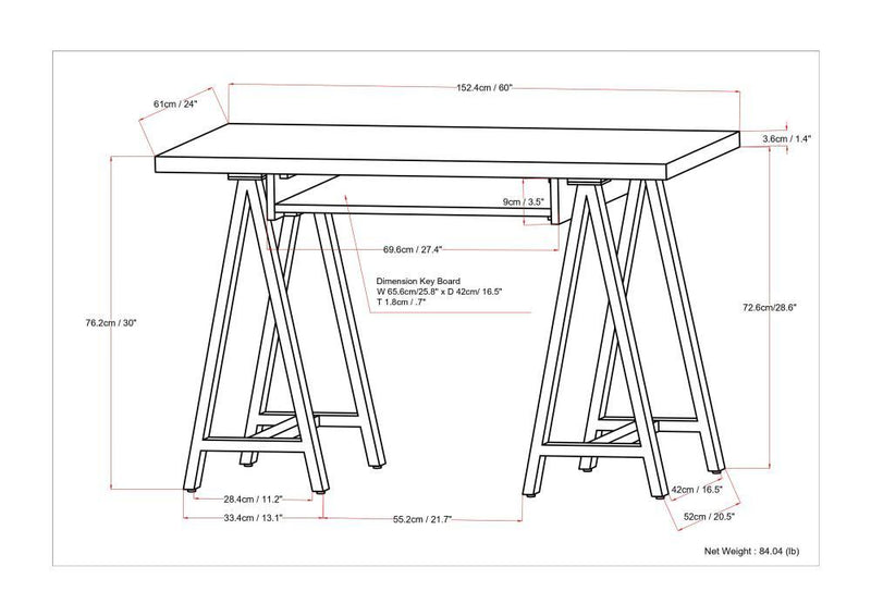 Sawhorse - Handcrafted Solid Desk