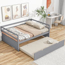 Twin Size Wood Daybed with Twin Size Trundle, Gray