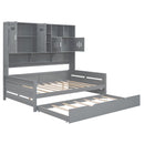 Daybed With All-In-One Cabinet And Shelf