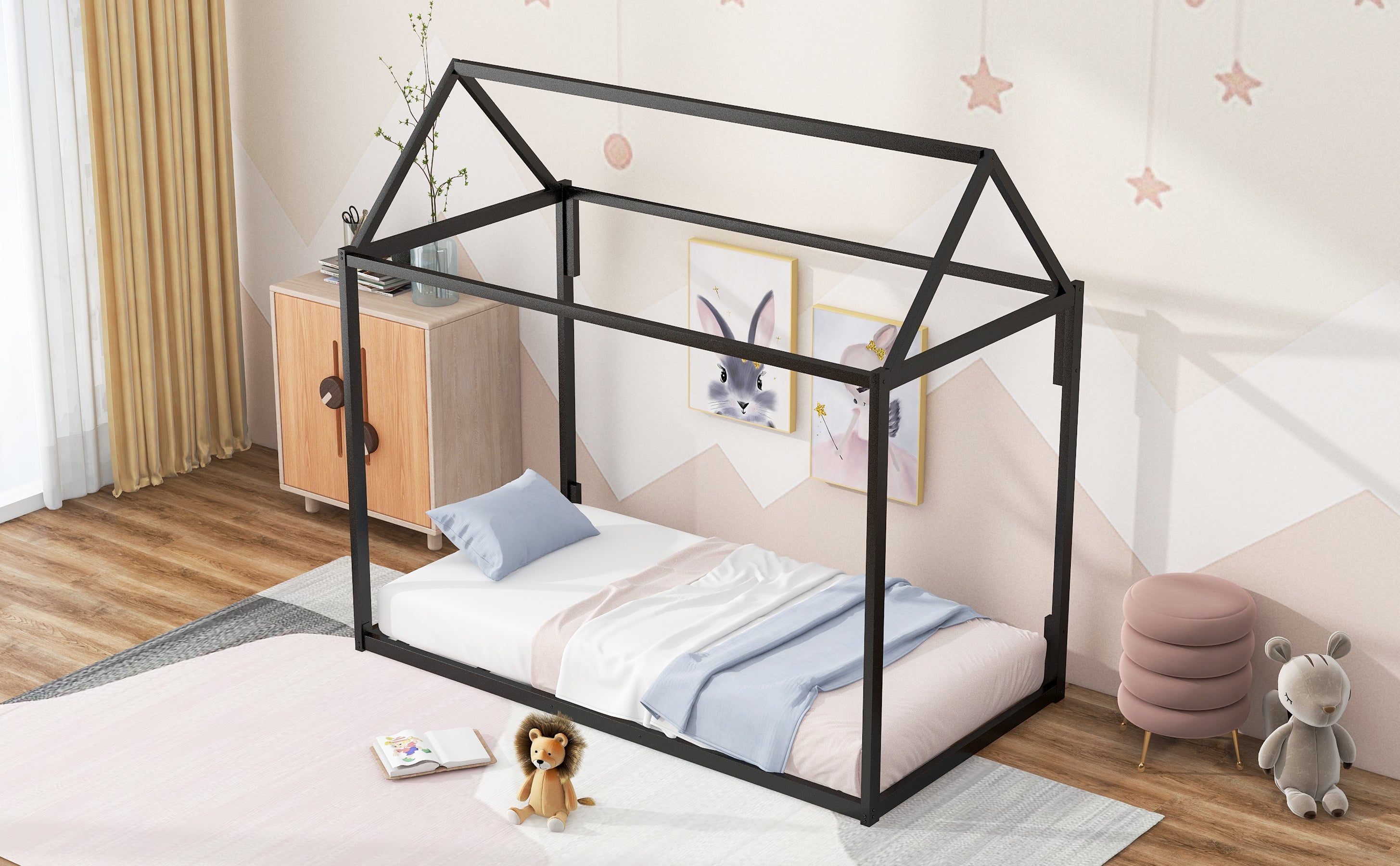 Metal House Shape Platform Bed, twin - Atlantic Fine Furniture Melbourne FL