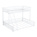 Bunk Bed Frame With Ladder And Safety Guardrails