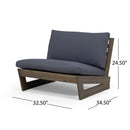 Acacia Wood Outdoor Club Chair With Cushions