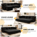 3 In 1 Convertible Sleeper Sofa Bed With Movable Ottoman