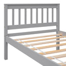 Twin Bed with Headboard and Footboard for Kids, Teens, Adults,with a Nightstand,Grey