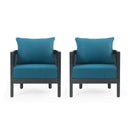 Outdoor Acacia Wood Club Chairs With Cushions