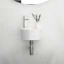 Modern Rectangle Wall Mount Bathroom Sink With Single Faucet Hole - White