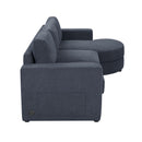 Modern L-Shaped Sectional Sofa With Curved Chaise, USB Ports, And Side Storage Pockets