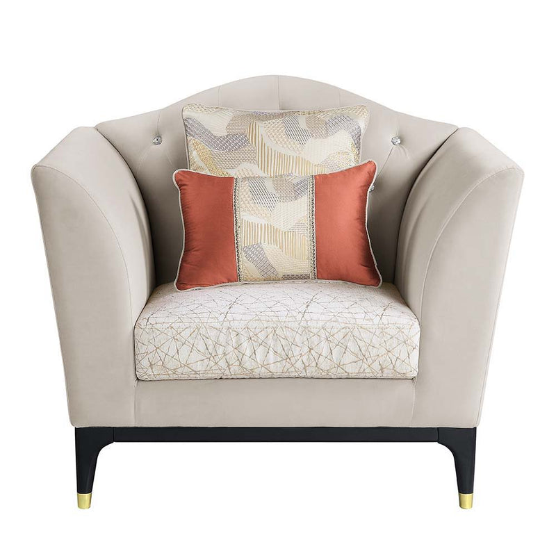 Tayden - Chair - Beige Velvet - Atlantic Fine Furniture Inc