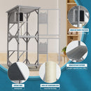 Large Cat House Outdoor Catio Cat Enclosures On Wheels, Kitty House With Upgraded Resting Box Waterproof Roof - Gray