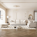 Living Room Set Modular Sectional Couch, Upholstered Sofa & Armchair & Movable Ottoman