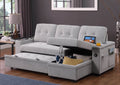 Ashlyn II - 84"W Woven Fabric Reversible Sleeper Sectional Sofa with Storage Chaise