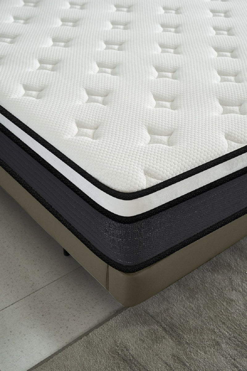 10" Twin Hybrid Mattress A Box, Pillow Top Bed Cushion With Breathable And Hypoallergenic Design, Medium Firm For Lumbar Support - White / Gray