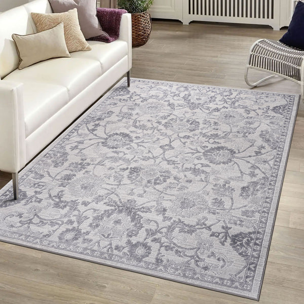 Marfi - 8' X 10' Oriental Area Rug - Gray / Silver