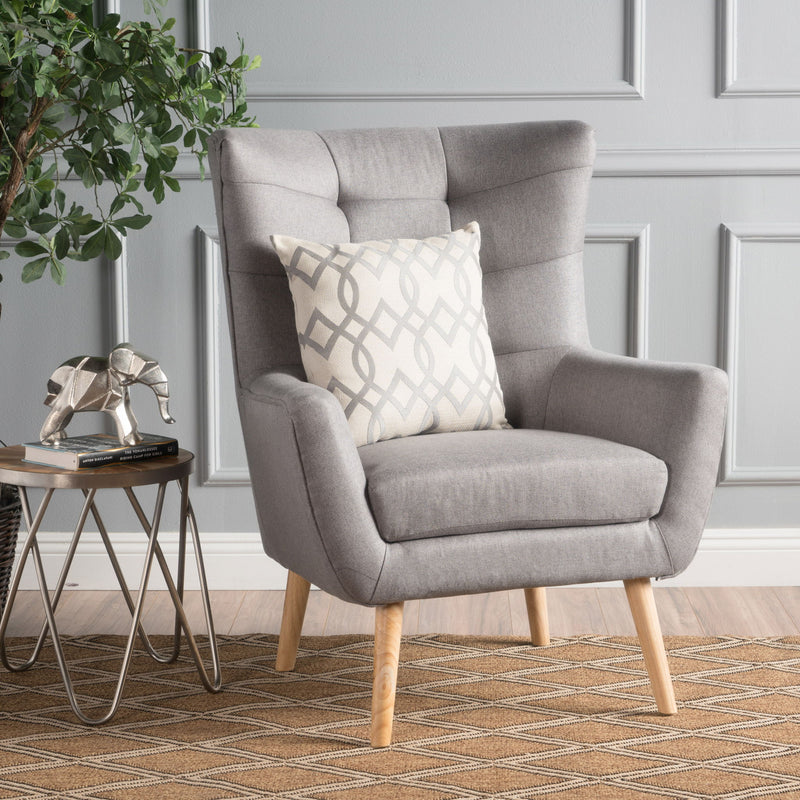 Club Chair With Rubberwood Legs