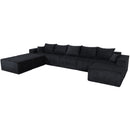 Luxury 8 Piece Modular U Shaped Sectional Sofa With Oversized Chaise Lounge And Bed Corduroy Upholstery