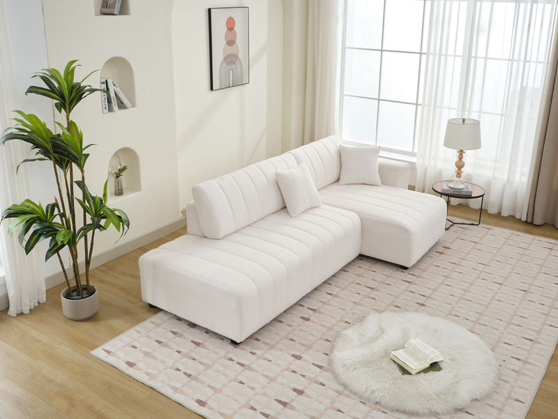 Jessica - Lamb Wool Sectional Sofa With Chaise