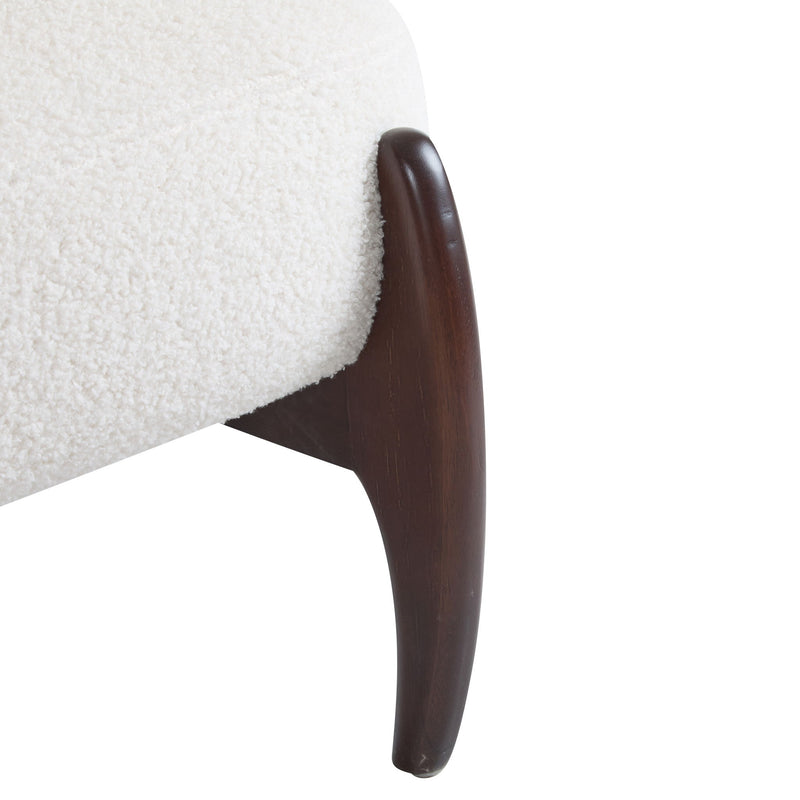 Modern Boucle Lounge Chair With Solid Wood Fram