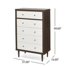 Nystrom - Mid Century Modern 5 Drawer Dresse