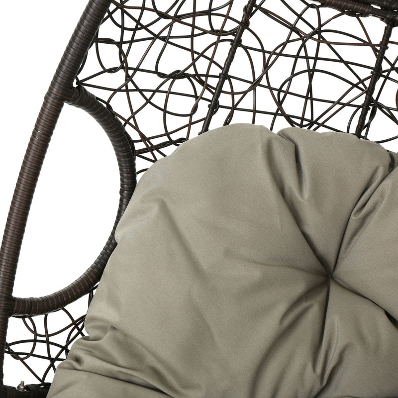 Kylie - Boho Style Hanging Basket Chair Rattan With Water Resistant Cushions