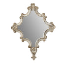 Artistic Diamond Scrollwork Mirror, Home Accent Mirror For Living Room, Entryway, Bedroom, Office - Antique White