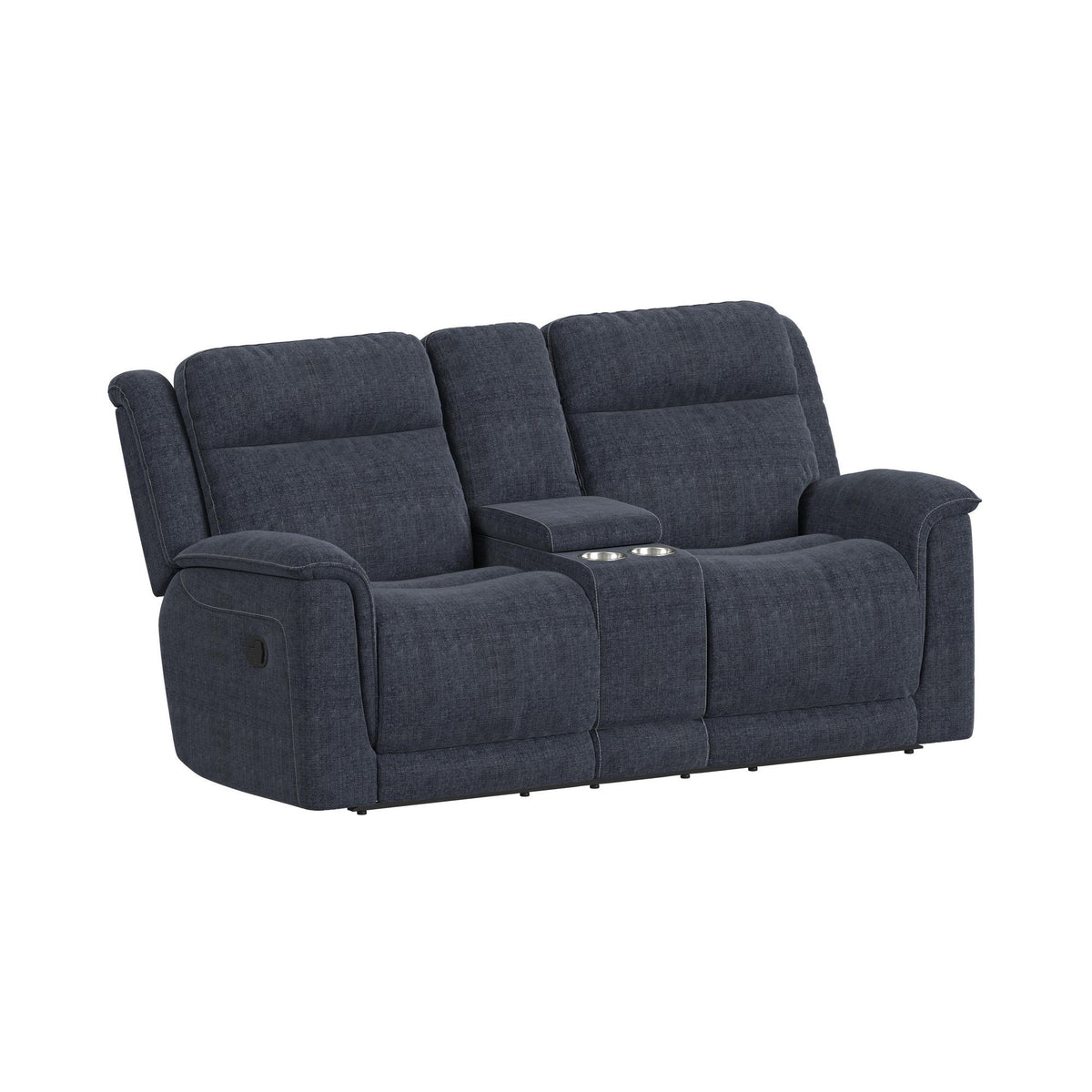 Striker Loveseat With Console in Blue by Elements International, view 2
