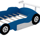 Race Car-Shaped Platform Bed With Wheels