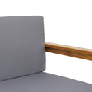 Outdoor 3 Seater Sofa With Cushion And Teak Acacia Wood - Dark Gray