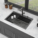 Drop-In Stainless Steel Kitchen Sink With Pull-Out Faucet And Soap Dispenser