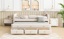 Upholstered Daybed With Trundle And Drawers