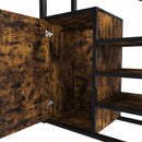 Full Size Loft Bed With Desk & Wardrobe Heavy Frame, Built In Staircase, Storage Rack & Shelves Gaming Bed - Black