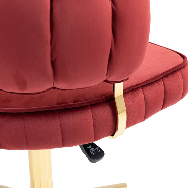 Modern Velvet Home Office Desk Chair With Adjustable Height And Swivel Wheels