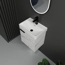 Wall Mounted Bathroom Vanity With Ceramic Sink And Storage Cabinet