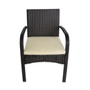 Outdoor Wicker Bistro Set With 2 Chairs - Brown Multi
