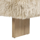Leda - Sheepskin Fur Rectangular Accent Bench - Natural Blonde