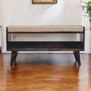 Solid Wood Bench With Upholstered Sea