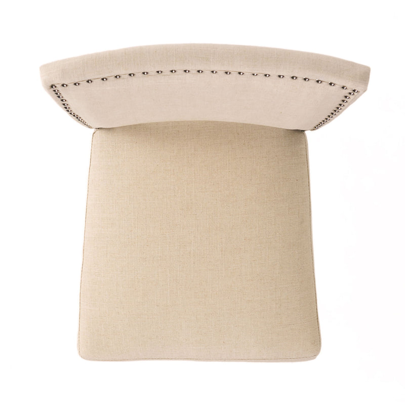 Barstools With Rivet Decoration (Set of 2), Wood Frame, Bar Chairs For Kitchen Island - Beige