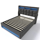 Upholstered Platform Bed With A Hydraulic Storage System, LED And USB Charging (Without Mattress)