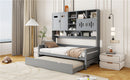 Daybed With All-In-One Cabinet And Shelf