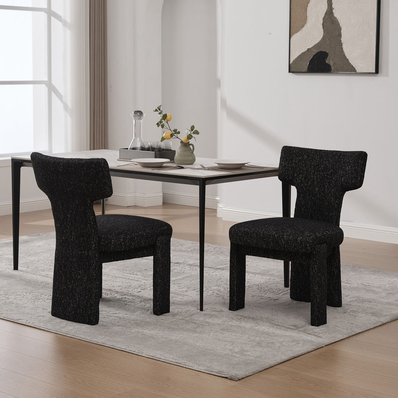 Armless Curved Back Accent Chairs (Set of 2)
