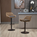 Modern Swivel Bar Stools Adjustable Counter Chairs With Footrest (Set of 2)