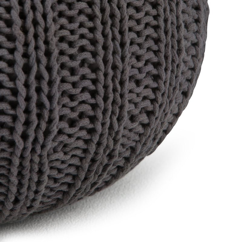 Shelby - Handcrafted Hand Knit Round Pouf