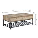 Brantley - Coffee Table - Oak & Sandy Black Finish - Atlantic Fine Furniture Inc