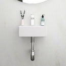 Ceramic Rectangle Wall Mount Bathroom Sink With Single Faucet Hole