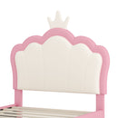 Upholstered Princess Platform Bed With Crown Headboard
