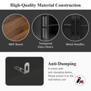 Wall Unit Entertainment Center With Bookshelves For TVs Up To 80", Tempered Glass Doors And Adjustable Shelves