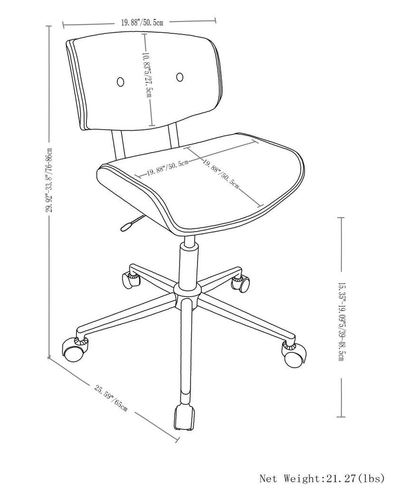 Dax - Bentwood Adjustable Office Chair